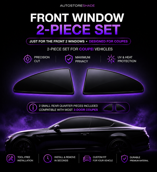 Front Pair Removable Tint — Driver + Passenger Side Windows