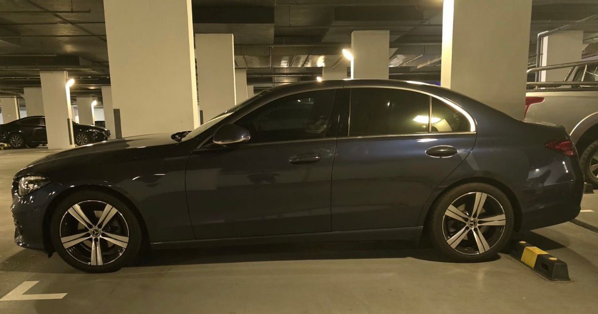 Mercedes C-Class after AutoStoreShade — darker side windows