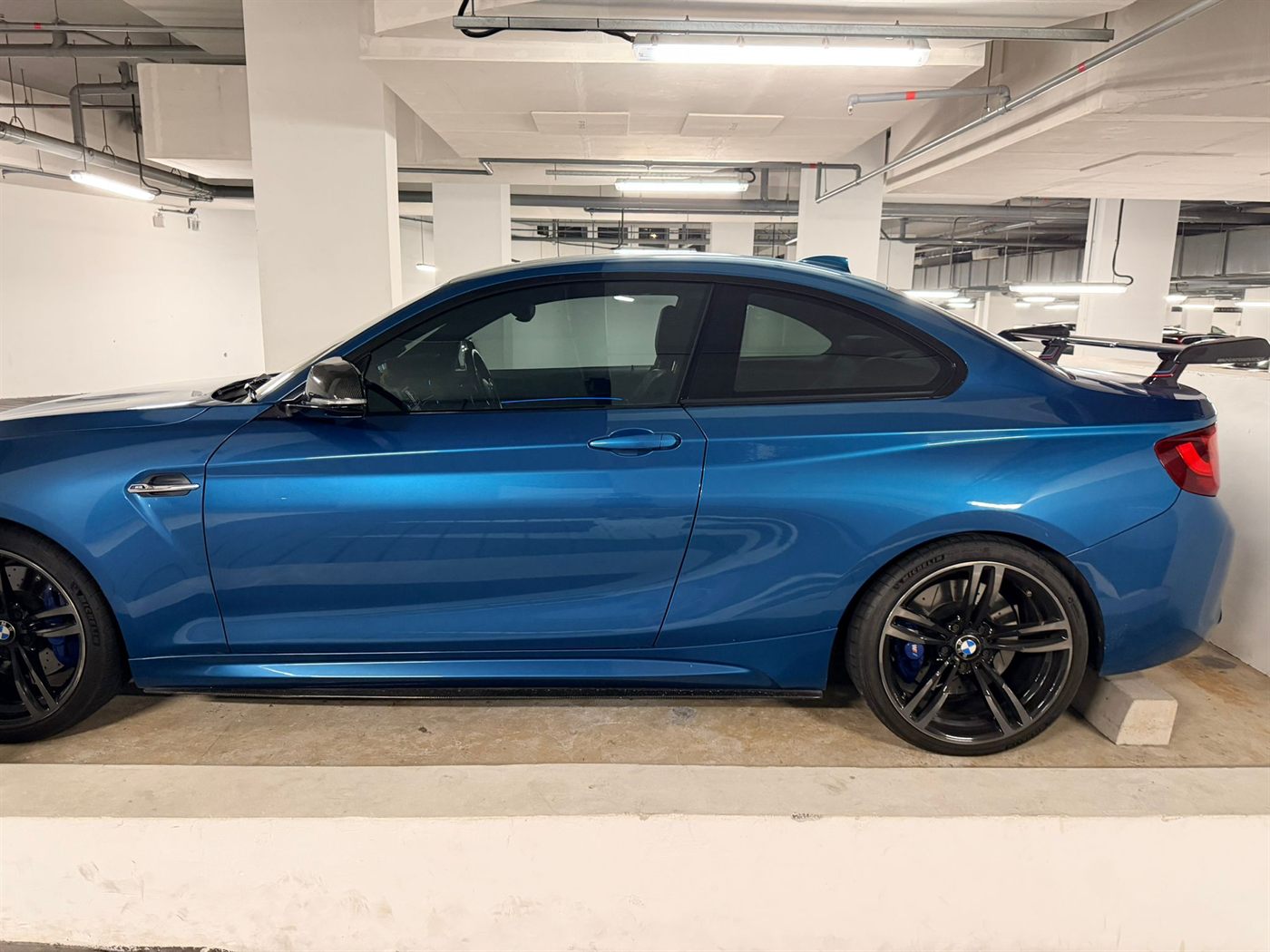 BMW M2 before shades — clear factory windows